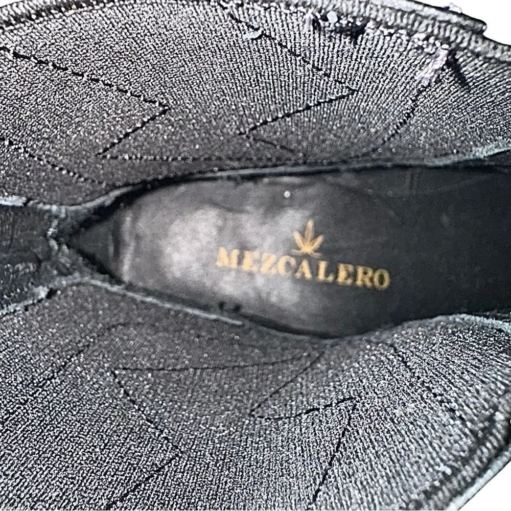 Mezcalero Men’s Black Leather Ankle Boots Western Handmade Size 10 Medium